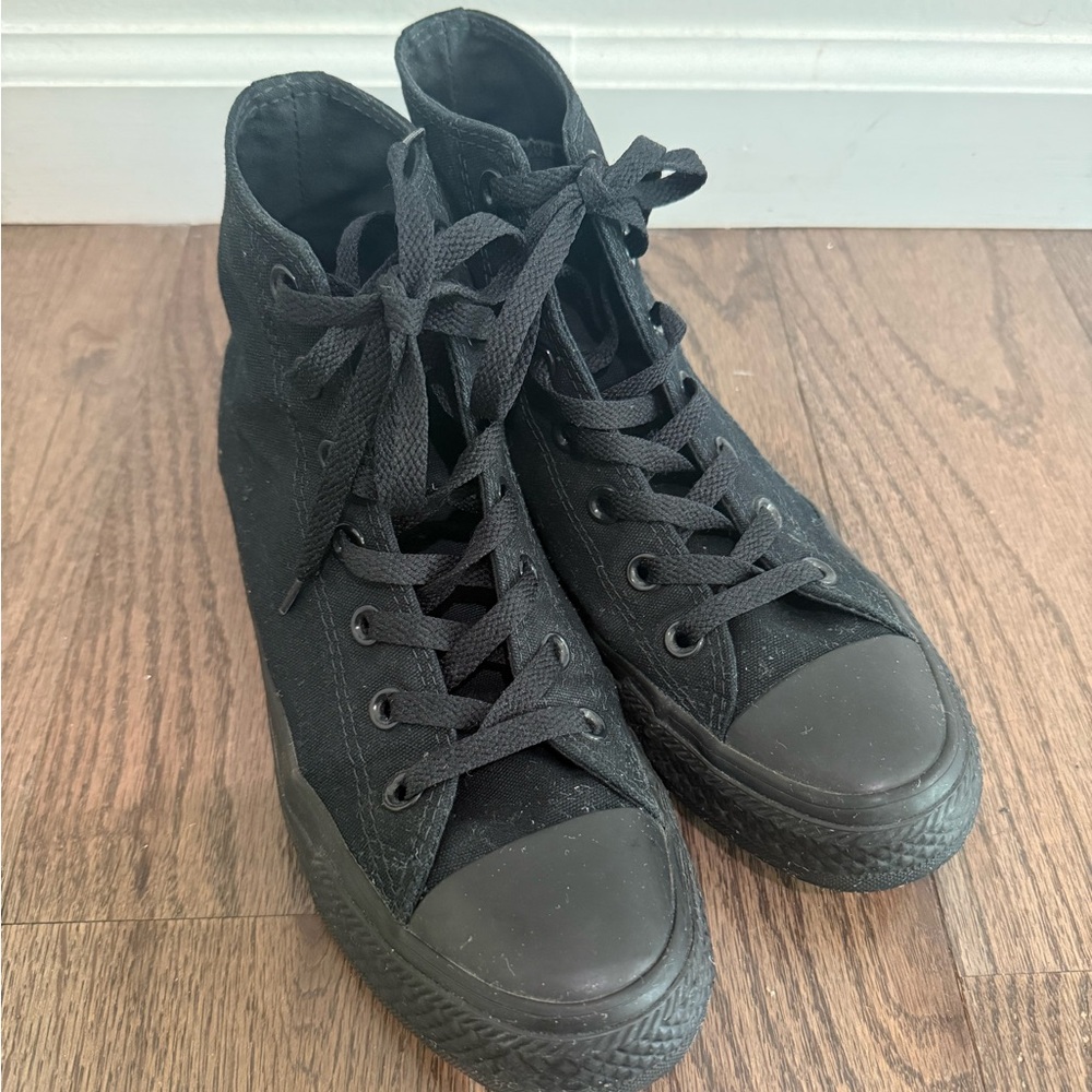 Converse All Black High-Top Sneakers size 8